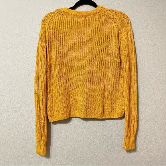 Wilfred Aritzia Orange Chunky Knit Boxy Fit Cardigan Sweater Button Down XXS - Picture 6 of 9